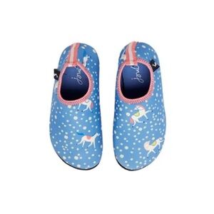 Side 10 Toddler Joules Kids Water Shoes in Blue with Unicorn Print